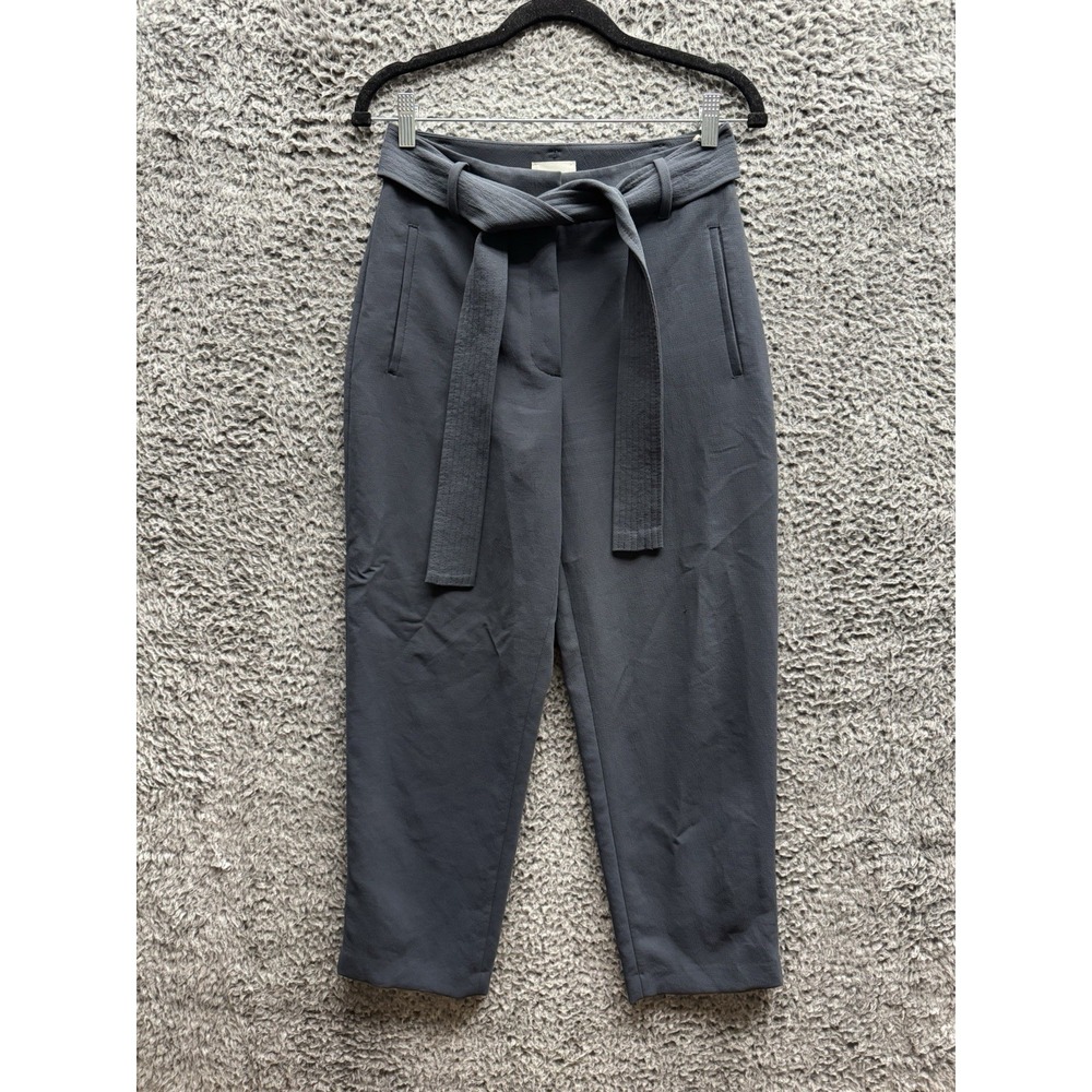 Aritzia Wilfred Geneva Tie Front High Rise Pant Belted Blue/Gray Women's‎ Size 4